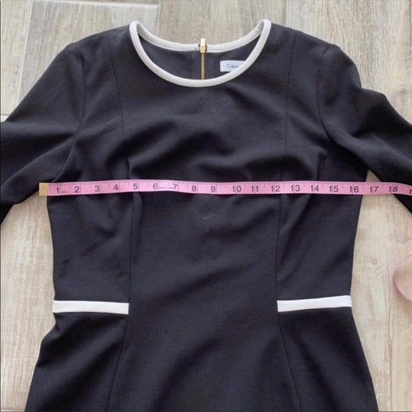 Calvin Klein Black & White Bell Sleeves Dress, Sz4 - Picture 6 of 7